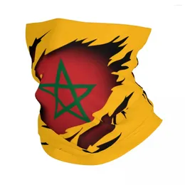 Bandanas Moroccan Torn Morocco Flag Winter Headband Neck Warmer Men Women Hiking Running Tube Scarf Face Bandana Gaiter