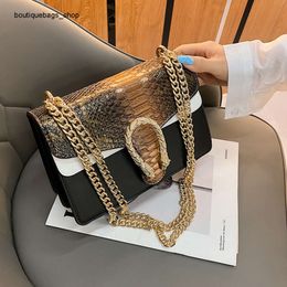 Cross-border Wholesale Fashion Brand Handbags Bag Womens Bag New One Shoulder Embossed Snakehead Chain Foreign Style Small