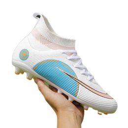 HBP Non-Brand New Large High Top Soccer Cleat Mens Student tf Broken Nail Grass AG Long Nail Game Training Shoe