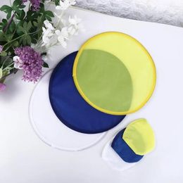 Decorative Figurines Solid Colour 2024 Summer Round With Pocket For Outdoor Circular Fan Flying Disc Folding Fans Child Toy