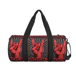 Duffel Bags Rock Guitar Rose Travel Bag Music Love Luggage Gym Men's Printed Large Novelty Sports Fitness BagsWeekend Handbags