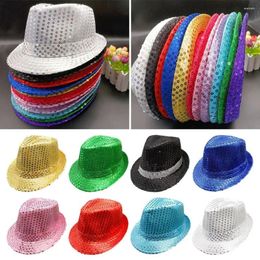 Berets Shiny Jazz Hat Durable Cosplay Sequins Panama Cap Masquerade Stage Dance Performance Party