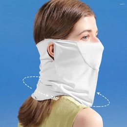 Scarves Neck Flap Solid Color Face Gini Mask Sun Protection Silk Summer Sunscreen Men Fishing Womne Neckline