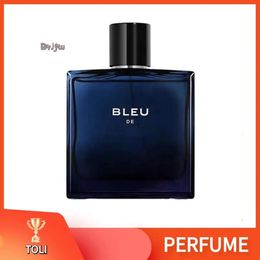 cologne Man Perfume Male Fragrance Masculine EDT 100ML Citrus Woody Spicy and Rich Fragrances Dark Blue-gray Thick Glass Bottle Body