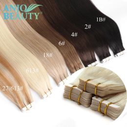 Extensions Straight Tape In Human Hair Extensions Invisible Skin Weft Adhesive 14"28" 100% Natural Real Hair For Women 20pcs/Pack