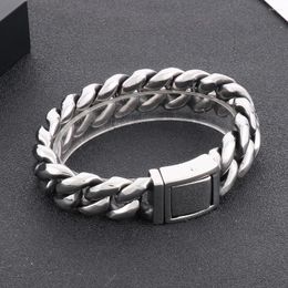 Link Bracelets Simple Trends 316L Stainless Steel Curb Cuban Chain For Men Boys Fashion High Quality Jewellery Gifts Drop