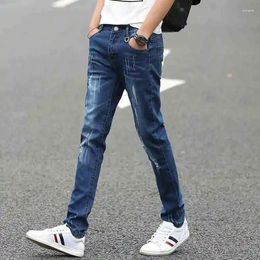 Men's Jeans For Men Stretch Trousers Slim Fit Male Cowboy Pants Tight Pipe Skinny Elastic Low Rise Trend 2024 Casual Y2k Streetwear Xs
