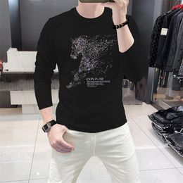 2024 Spring Autumn paris Mens T-Shirts designer tee luxury letter Hot Drill Classic fashion Womens Long Sleeve casual cotton t-shirt tops Size M-4XL
