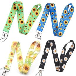 Keychains 5/10/50Pcs Hidden Disability Sunflower Creative Badge ID Lanyards Mobile Phone Rope Key Lanyard Neck Straps Accessories