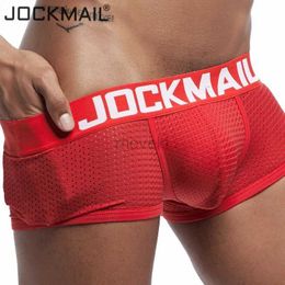 Underpants JOCKMAIL New Sexy Men Underwear Boxer Breathable Mesh boxershorts men Male Underpants cueca Gay penis pouch Panties Mens Trunks 24319