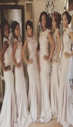 Pretty Fashion Lace Bridesmaid Dresses South Africa Sleeveless Ruched Sheath Formal Evening Prom Gowns 2017 Maid Of Honour Dress Cu8333158