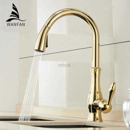 Gold Faucets Knob Single Piece Swivel Handle Water Mixer Grade Kitchen Faucet 866011 240319