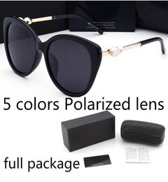 Fashion pearl Designer Sunglasses High Quality Brand Polarized lens Sun glasses Eyewear For Women eyeglasses metal frame 4 color 22929858