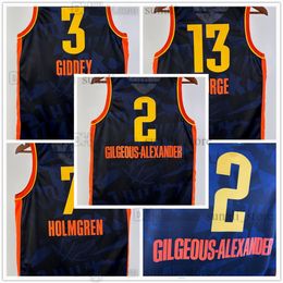 Men's 2024 Basketball Jerseys Shai 2 G i l g e o u s - A l e x a n d e r Jalen 8 Williams Chet 7 Holmgren Josh 3 Giddey Gordon 33 Hayward Luguentz 5 Dort Isaiah 11 Joe Edition Printed