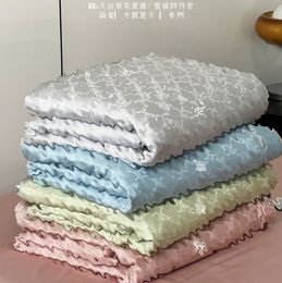 New Austrian Tencel Jacquard Summer Blanket Four-Piece Set Simple Bare Sleeping Airable Cover Summer Washable Summer Quilt