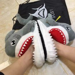 Slippers Cartoon Shark Funny Shoes Girls Lovely Indoor Slippers Ladies Home Shoes 2022 Fashion Plush Warm Slippers Women Winter Shoes