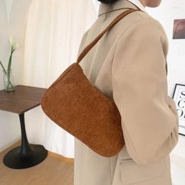 Shoulder Bags Winter Corduroy Casual Women Forearm Bag Travel Hopping Pouch Phone Zipper Female Handbag Clutch