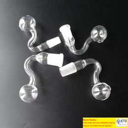 Wholesale Unique Clear 9mm OD Smoking Pipes Pyrex Glass Oil Burner Pipe Thick Hand Burning Pipe 10mm 14mm 18mm Male Female Bubbler ZZ