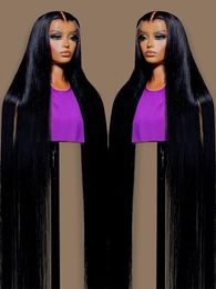 40 Inch Bone Straight Human Hair Lace Frontal Wigs Brazilian 13x4 13x6 Hd Lace Front Human Hair Wigs for Women Pre Plucked 200%