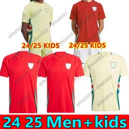 2024 2025 Wales soccer jerseys JAMES BALE 24 25 Welsh football shirts JOHNSON N.WILLIAMS RODON T.ROBERTS CABANGO LEVITT MOORE THOMAS Men kids kit jersey tops