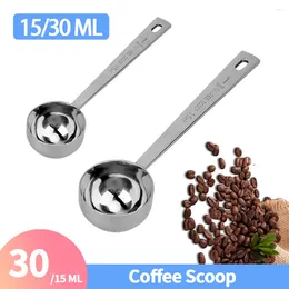 Coffee Scoops Stainless Steel Scoop Tablespoon Measuring Spoon Long Handle For Kitchen Cafe Making 15/30ML