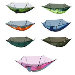 Camp Furniture 1set Outdoor Camping Hammock With Mosquito Net Portable Parachute Fabric Hanging Bed Hunting Sleeping Swing Garden