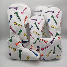 Aids Golf club Headcovers,Colorful Tee Driver Headcover Fairway Wood Cover Hybrid Cover Mallet Putter Headcover Blade Putter Cover