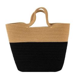 Chic Shoulder Luxury Bags Fashion Designer Handbags Colored Woven Tote Bag Rope Beach Vacation Girl Handheld Designer Bag 240311