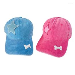 Ball Caps Q0KE Y2K Women Baseball Cap Unisex Adult Sports Hat Star-patch And Bone-patch For Outdoor