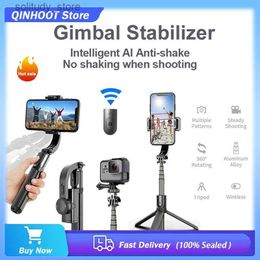 Stabilizers QINHOOT L08 Bluetooth Handheld Universal Joint Stabilizer Travel 360 Rotation AR Smart and Portable Stand Suitable for iPhone/ Q240319