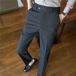 Mens Suits Men Formal Wear Wedding Dress Pants Male Solid Straight Trousers High Quality British Style Business Casual Suit
