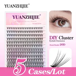 Eyelashes YUANZHIJIE Wholesale 5cases/lot DIY Eyelash Extension 20D fluffy Soft Natural Ribbon Segmented Individual Faux Mink Lashes