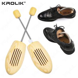 2Pcs Highgrade Spring Shoes Tree Accessories Wooden Adjustable Shaped Fixed Shoe Stretcher Expander Without Distortion 240307
