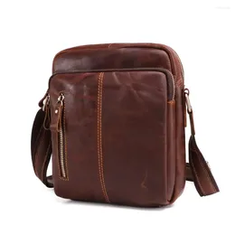 Bag Men's Messenger Genuine Leather Shoulder Vintage Flap Crossbody For Man Travel Business Handbags