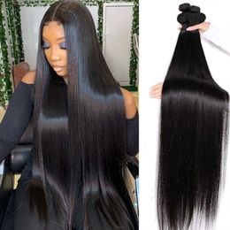 Synthetic Wigs Lace Wigs Brazilian Straight Human Hair Bundles Deal 100% Unprocessed Virgin Hair Promotion Cheap Weave 30 Inch Bundles Hair 240328 240327