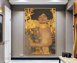 Gustav Klimt Women Golden Canvas Paintings Classic Oil Painting Wall Pictures For Living Room Big Canvas Art Decorative Pictures3715619