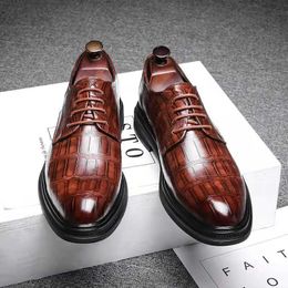 Black HBP Non-Brand Classic Brown Business Trip High White Class Large Size 14 Mens Leather Dress Shoes