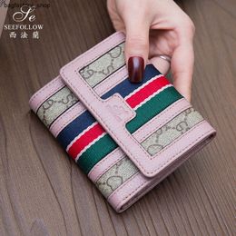 Women's Bags Factory 50% Discount Promotion Brand Designer Handbags New Folding Wallet Short Multi Functional Genuine Leather Fold Money Clip Simple Fashion