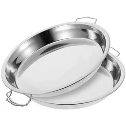 Double Boilers Plate Stainless Steel Tray Pan Kit Steaming Serving Pot Metal Round Dish Steam Cake Rack Food Platter Baking Noodle Basket
