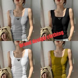 Designer Women Tank Tops T Shirts Women Tops Tees Black Casual Sleeveless Backless Top Shirts Solid Stripe Colour Vest