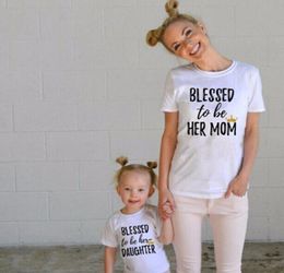 Mother and Daughter Matching Outfit Matching Family Clothing Mommy and Me Outfits Letter Print Short Sleeved T shirts Summer Famil3067758