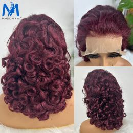 Wigs 250 Density Loose Wave FUMI Human Hair Wigs Spring Curly Bouncy Brazilian Remy Human Hair for Women 13x4 Lace Frontal Bob Wig
