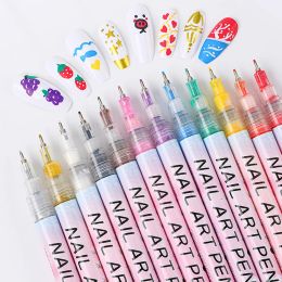 Kits Nail Art Drawing Pen Graffiti Nail Acrylic Pen Waterproof Painting Liner Diy 3d Abstract Lines Nail Art Beauty Tools Manicure