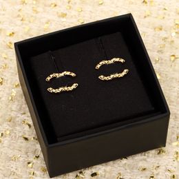 2024 Luxury quality charm stud earring with rhombus shape in 18k gold plated have stamp box PS3223B