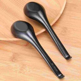 Spoons 6Pcs Noodle Soup Japanese Style Asian Rice For Eating Tableware Home Restaurant Wooden