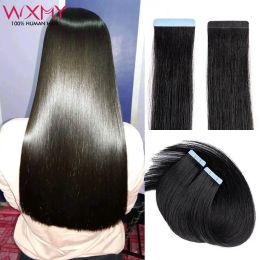 Extensions Tape Ins Hair Extensions Human Hair 12"24" Straight Tape In Hair Extensions Brown Blonde Natural Black Remy Human Natural Hair