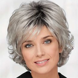 Synthetic Wigs Short Pixie Cut Wigs for White Women Short Shaggy Wigs with bangs Stylish Heat Resistant Synthetic Wigs 240329