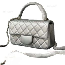24ss New style Designer Crossbody Handle Flap Caviar Sier Label Women's Mini Shoulder Bag Portable Chain Bags Women Handbag Wallet 20cm