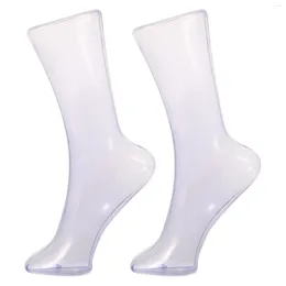 Decorative Plates Plastic Transparent Foot Mould Mannequin Display For Socks Stand Model Dress Anklet Fake Feet