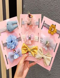 3PCSSet New Little Girls Cute Flower Bow Elastic Headband Children Sweet Hairband Hair Accessories2497556